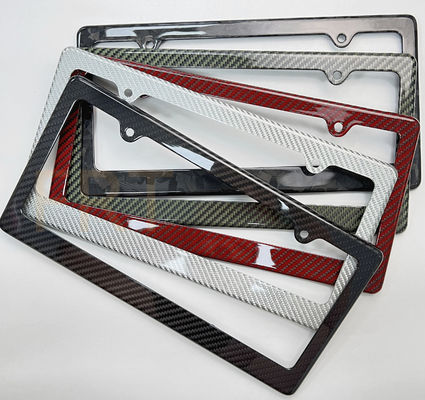 Mavi Karbon Fiber Lisans Plakası Çerçeve Karbon Fiber Araba Plakası Sahibi USA Kanada Arabalar için