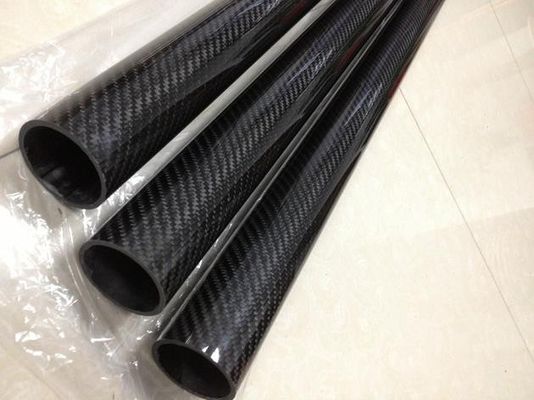 Büyük OD yuvarlak özel karbon fiber tüpleri 50mm 40mm 3.5 &quot;